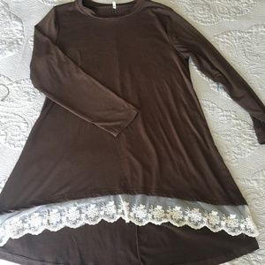 Chocolate Long Sleeve Blouse / dress Size M